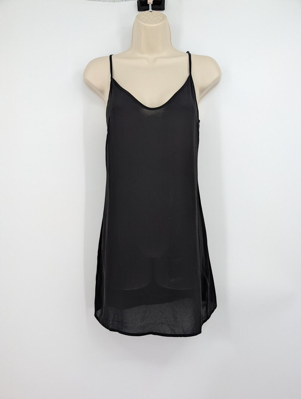 AllSaints Alia Flec Sheer Slip Dress Size XS Black Feminine Sexy Romantic Soft